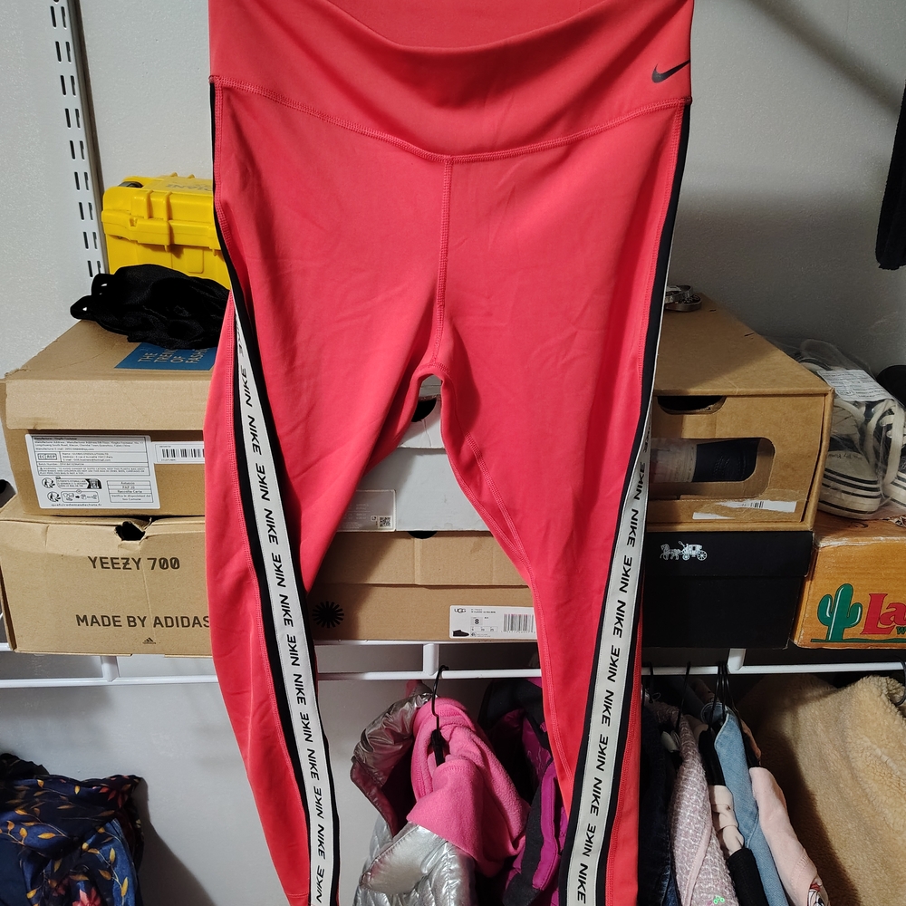 Nike Pink Leggings with Side Stripe